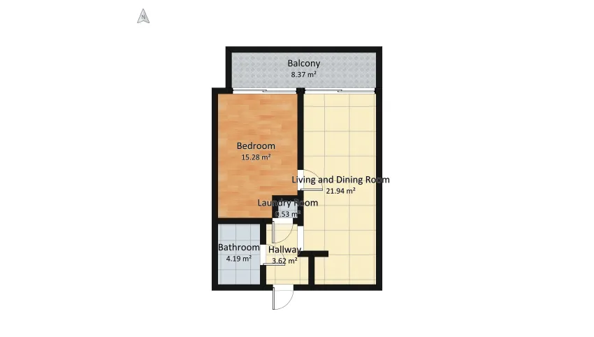 50 m2 apartment floor plan 63.05