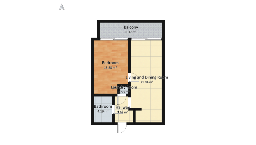 50 m2 apartment floor plan 63.05