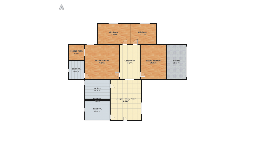 v2_Modern Designed Apartment floor plan 299.16