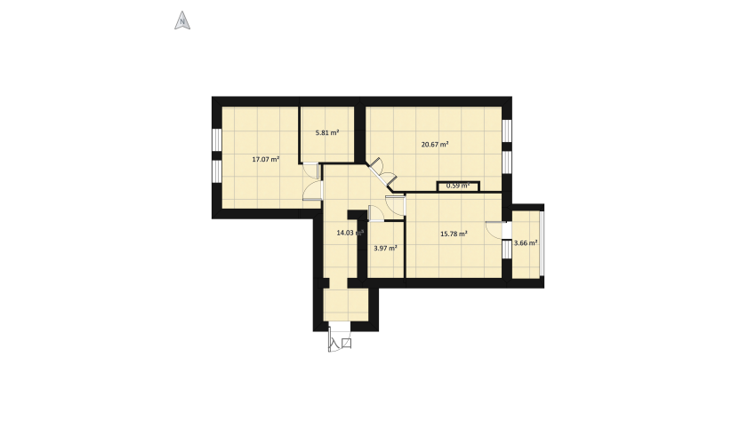 2-ка+  floor plan 98.6