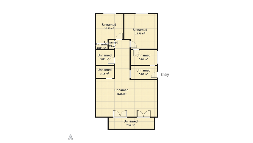 Modern French Apartment floor plan 94.54