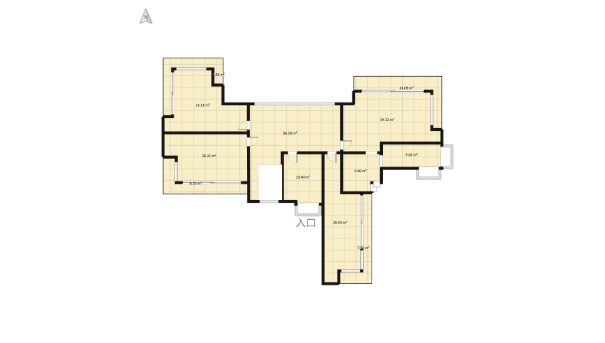 modern villa floor plan 1336.73