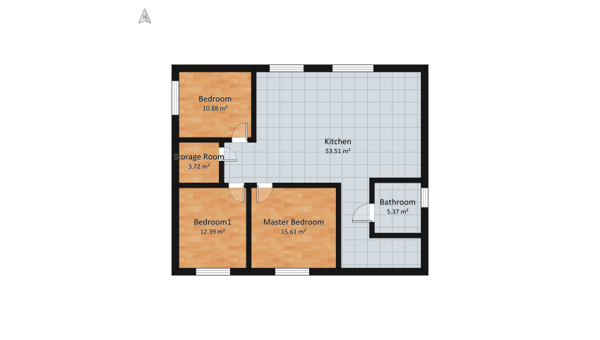 3 bed flat floor plan 116.54