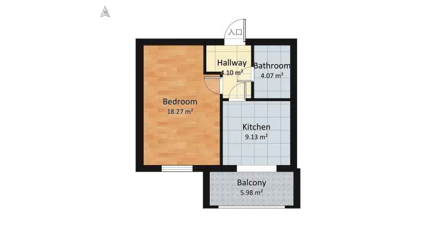 #Below 50 sqm #Loft  #Modern  #Residential  #Interior Design #50 - 100 sqm  floor plan 48.21