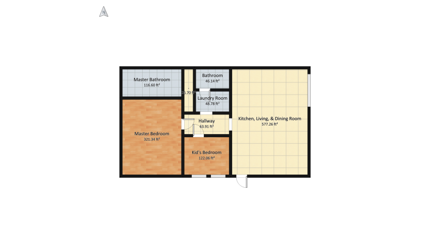 Petit appartement de style ferme moderne en Californie floor plan 137.25
