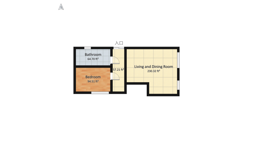 One bedroom mini house floor plan 48.15