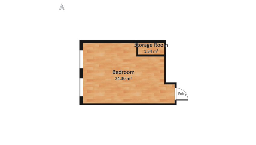Simple Modern Bedroom floor plan 28.13