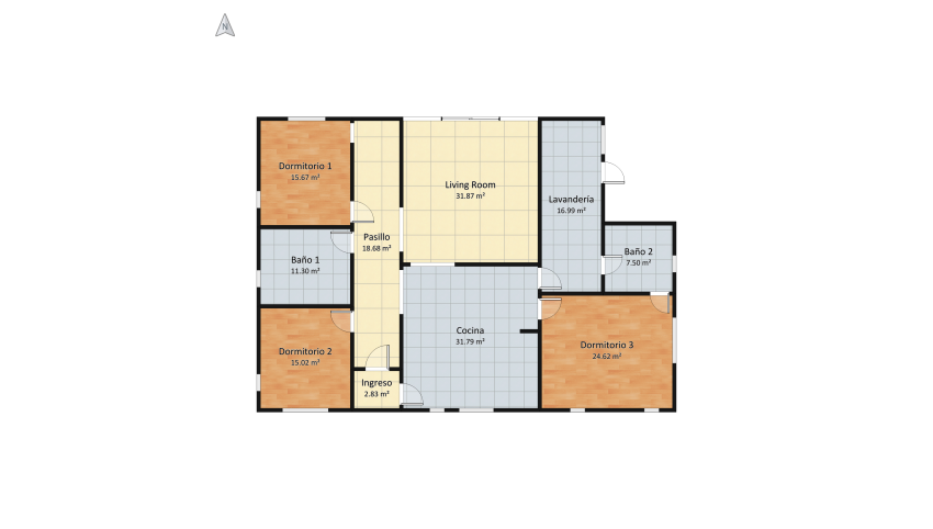 Casa en Puerto Montt V1 - 2 pisos floor plan 326.22