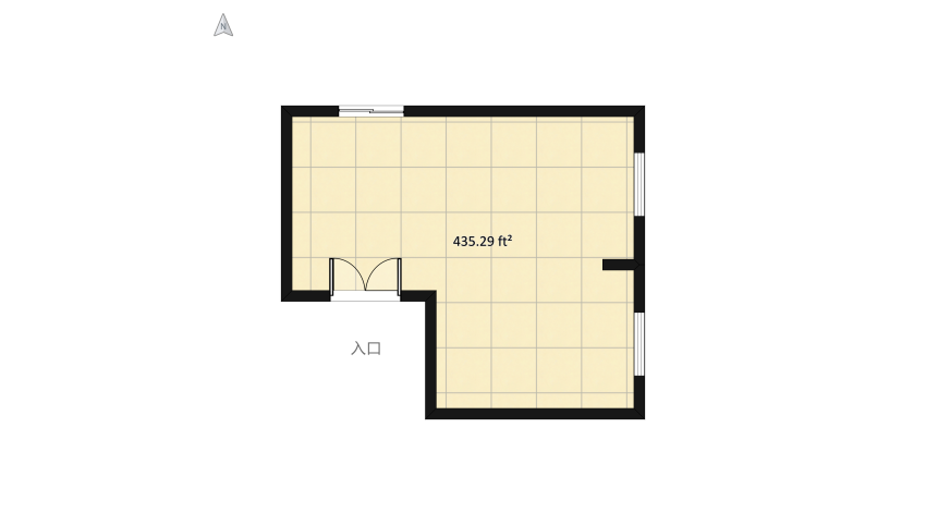 Sala y comedor de piso nórdico vintage floor plan 44.04