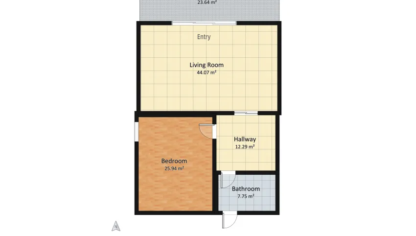 soggiorno stile Bauhaus floor plan 113.69