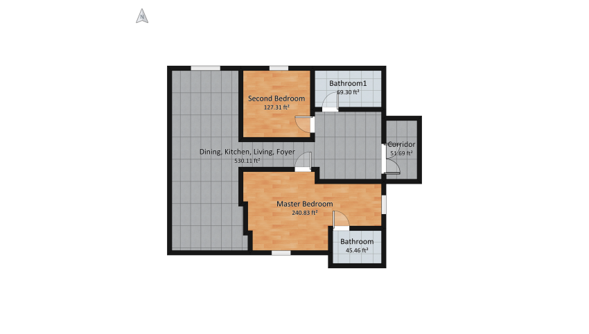 Med Cutesy Apartment floor plan 104.63