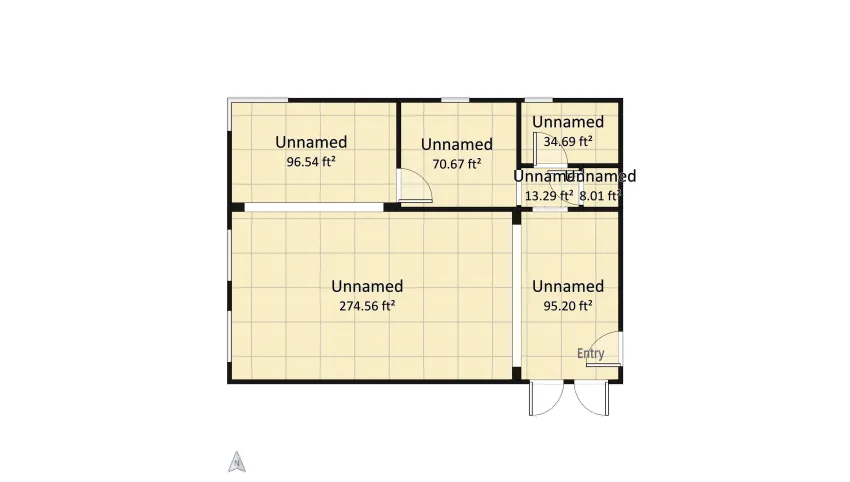 NYC Sunken Living Room Studio floor plan 55.09