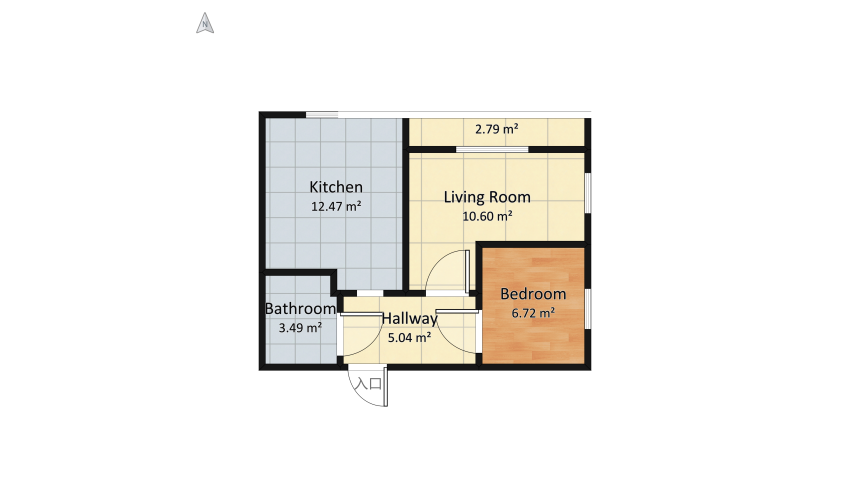 London Apartment floor plan 46.34