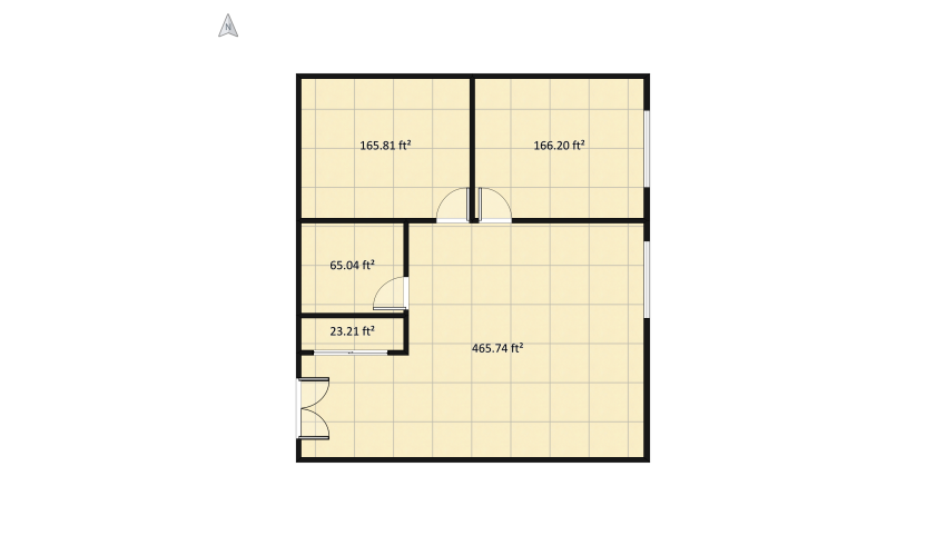 2 Bedroom, 1 Bathroom Unit floor plan 87.46