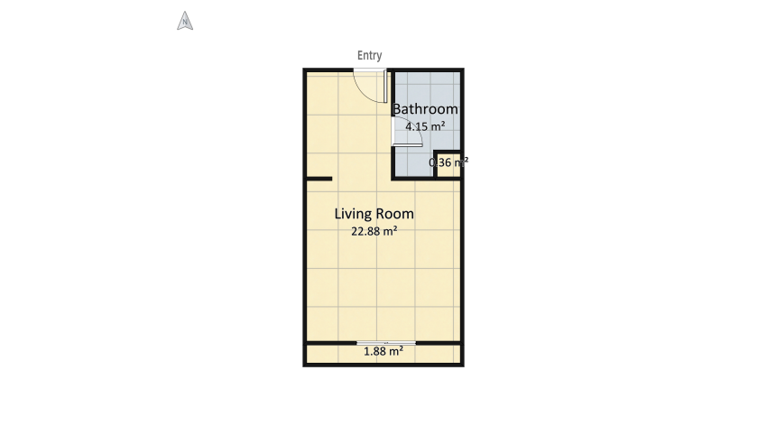 residential apartment of 30 square meters floor plan 31.49
