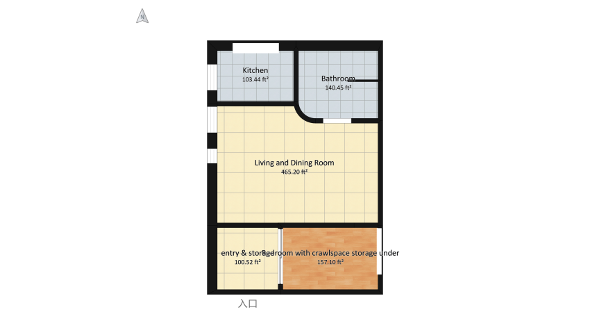 #EmptyRoomContest-Guest self contained space floor plan 102.76