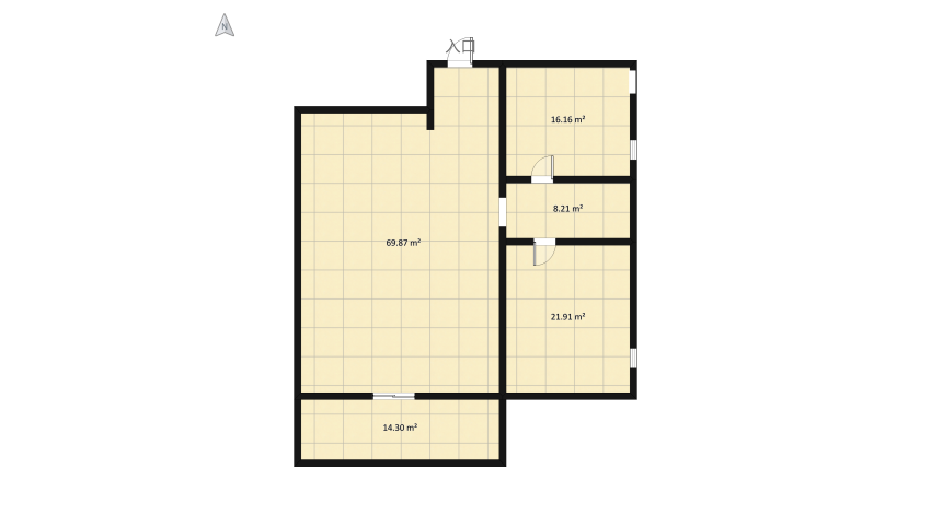 bilocale floor plan 143.05