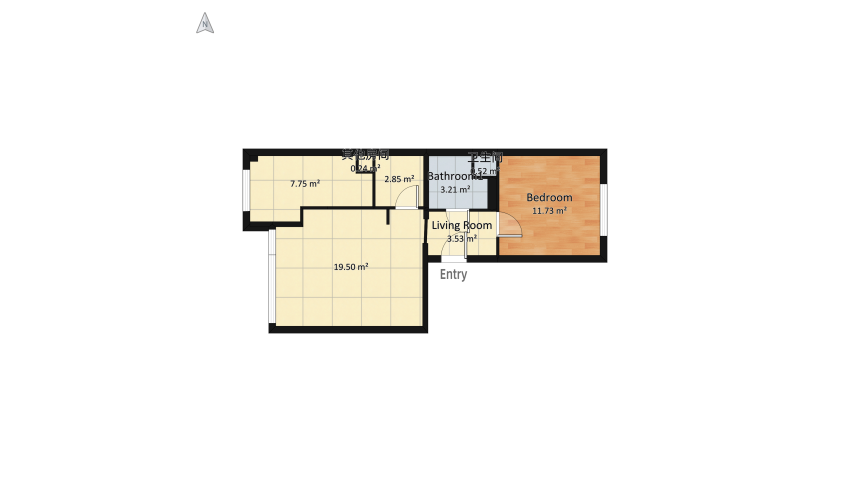 Mieszkanie - kuchnia floor plan 55.79