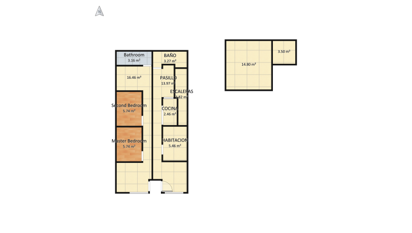 v2_CESAR APTO - COCINA GRANDE floor plan 87.26
