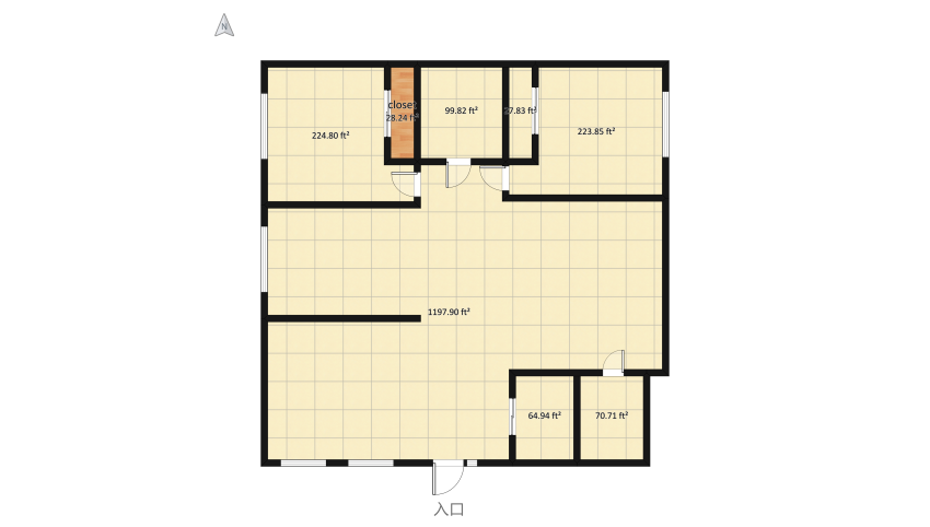 Two bedroom house floor plan 198.27