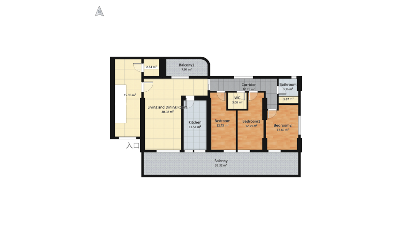 Small apartment building floor plan 2598.97